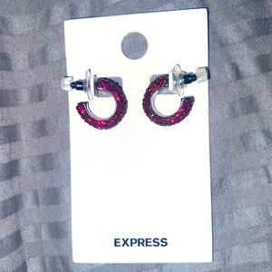 Mini pave hoop earrings